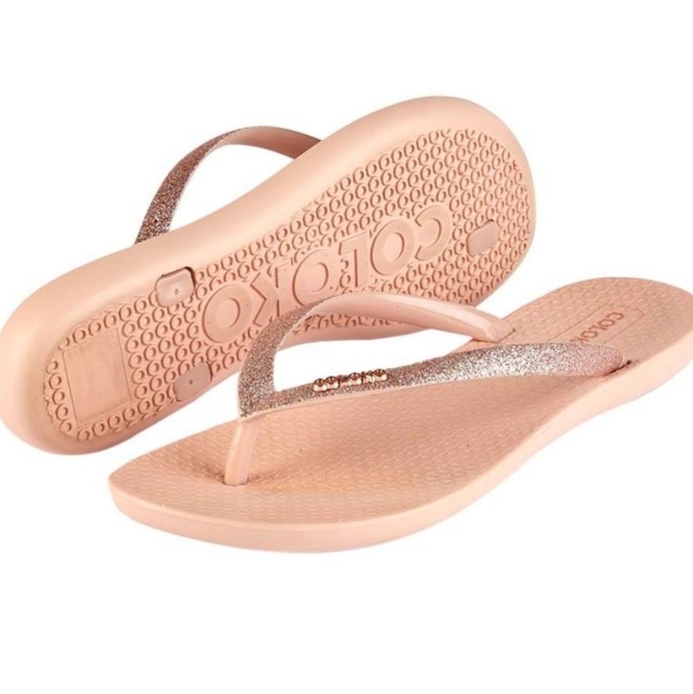 👣COLOKO Blush Glitter Aacent Orchid Flip Flop